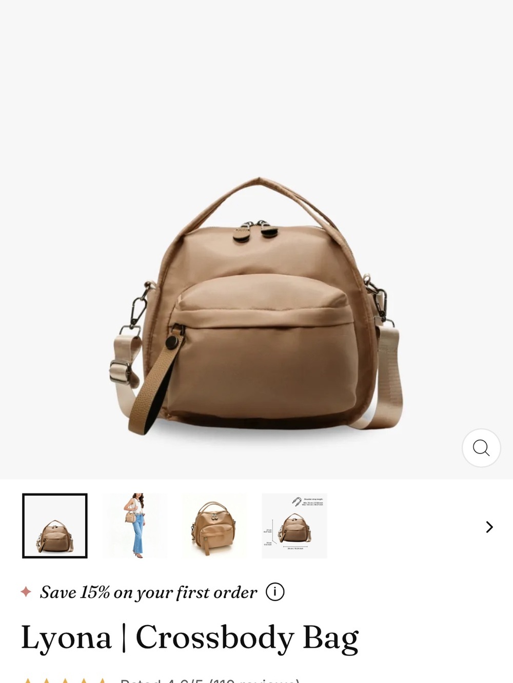 Lyona Taupe Crossbody Bag – Sleek Women's Shoulder Bag